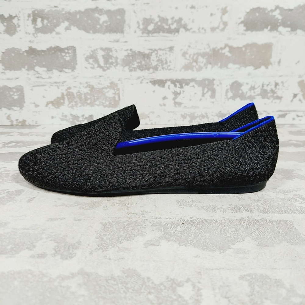 NEW Rothy's The Flat Black Knit Round Toe Slip On Loafers K446